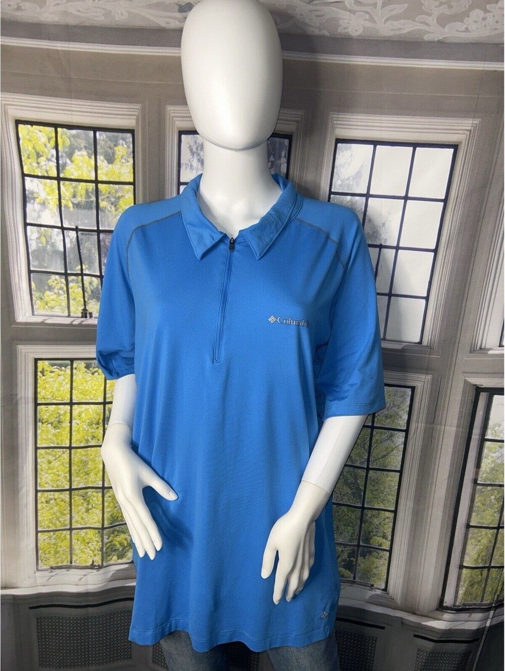 Columbia Performance Zip Polo – Bright Blue | Lightweight Activewear